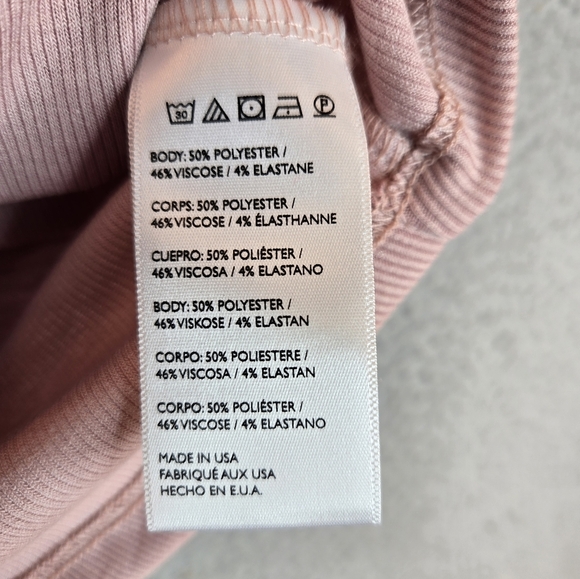 Free People Beach Womens Tank Top Sz L Cropped Pale Pink Ribbed Soft Relaxed - Picture 5 of 9